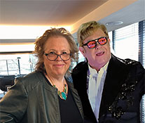 Andrea Sims with Sir Elton John